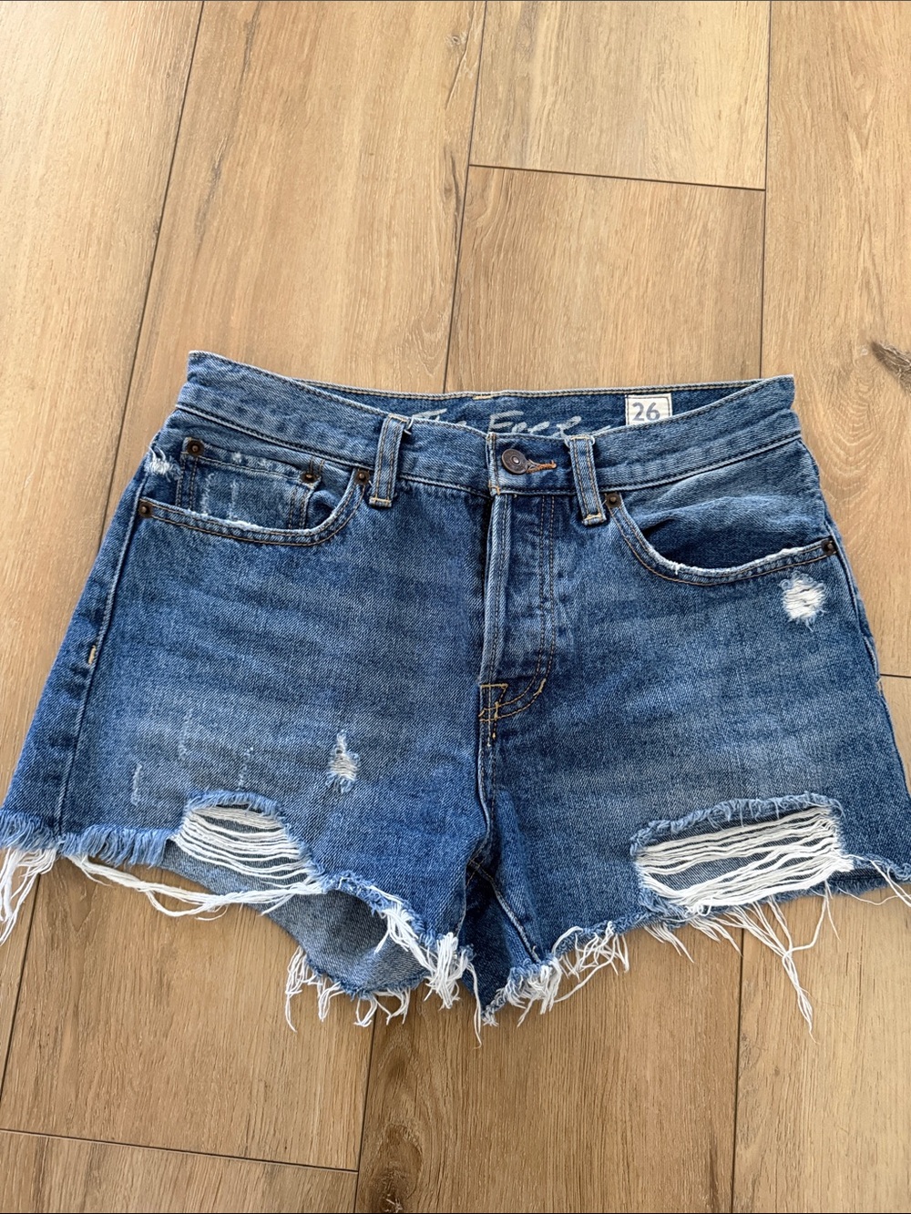 Women’s Distressed Denim Shorts - Blue